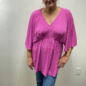 Pink Polka Dot Women's Top Dear Scarlett